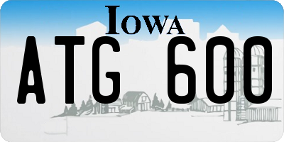 IA license plate ATG600
