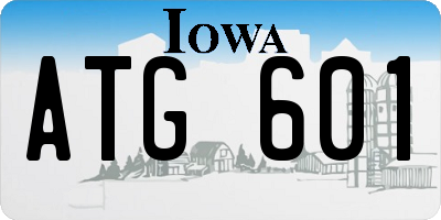 IA license plate ATG601