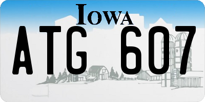 IA license plate ATG607