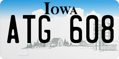 IA license plate ATG608