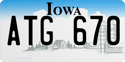 IA license plate ATG670