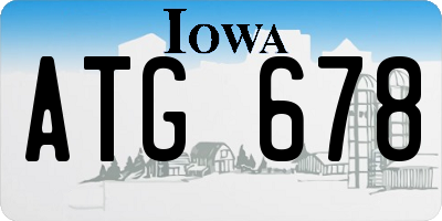IA license plate ATG678