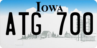 IA license plate ATG700