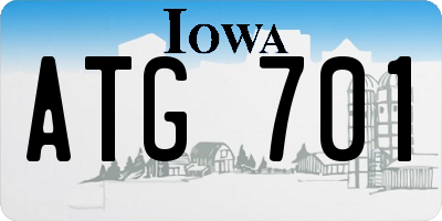 IA license plate ATG701
