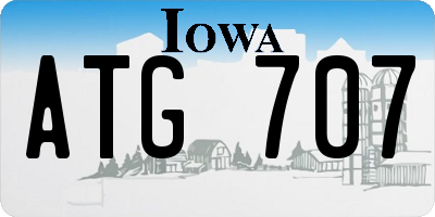 IA license plate ATG707