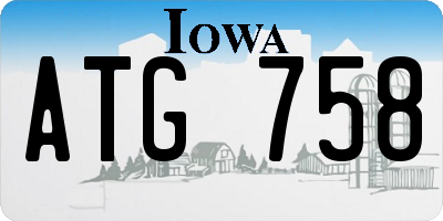 IA license plate ATG758