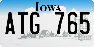 IA license plate ATG765