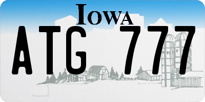 IA license plate ATG777