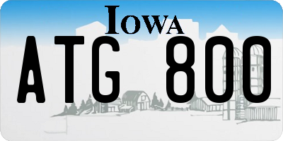 IA license plate ATG800