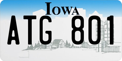 IA license plate ATG801