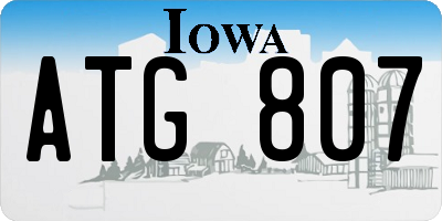 IA license plate ATG807