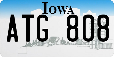 IA license plate ATG808