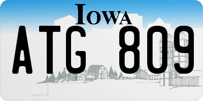 IA license plate ATG809