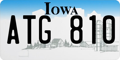IA license plate ATG810
