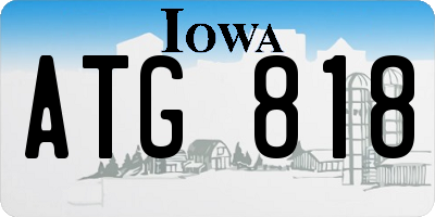IA license plate ATG818