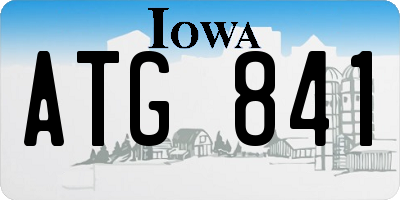 IA license plate ATG841
