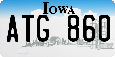 IA license plate ATG860