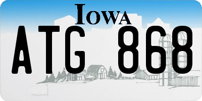 IA license plate ATG868