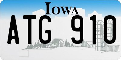 IA license plate ATG910