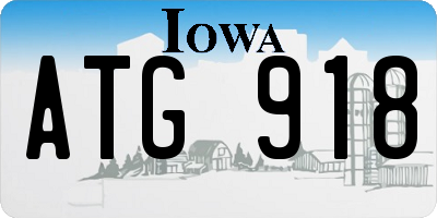 IA license plate ATG918