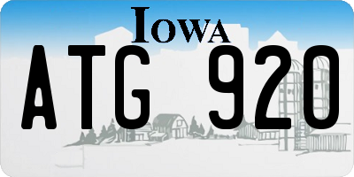 IA license plate ATG920
