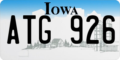 IA license plate ATG926