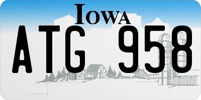 IA license plate ATG958