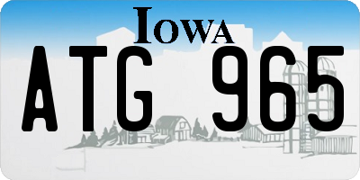 IA license plate ATG965