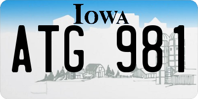 IA license plate ATG981