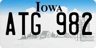IA license plate ATG982