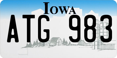 IA license plate ATG983