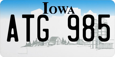 IA license plate ATG985