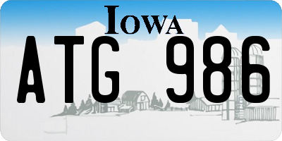 IA license plate ATG986