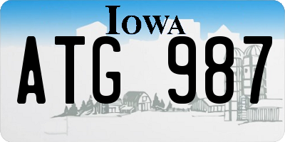 IA license plate ATG987