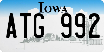 IA license plate ATG992