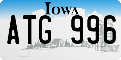 IA license plate ATG996