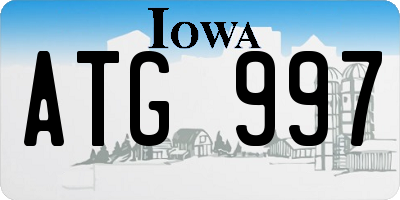 IA license plate ATG997