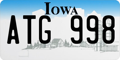 IA license plate ATG998