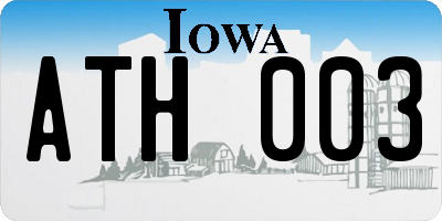 IA license plate ATH003