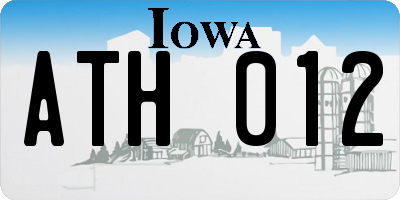 IA license plate ATH012