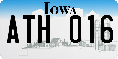 IA license plate ATH016