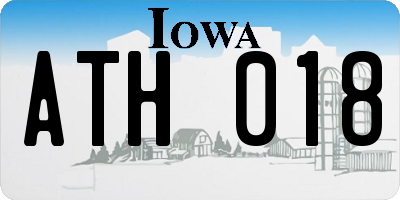 IA license plate ATH018