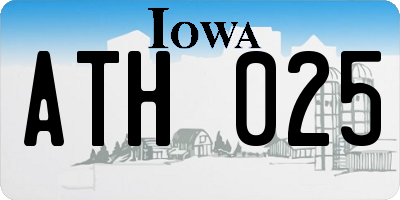 IA license plate ATH025