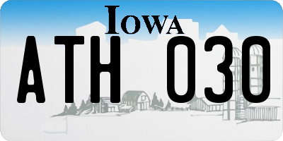 IA license plate ATH030