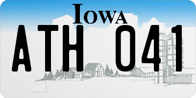 IA license plate ATH041