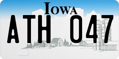 IA license plate ATH047