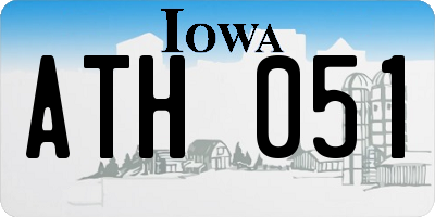 IA license plate ATH051