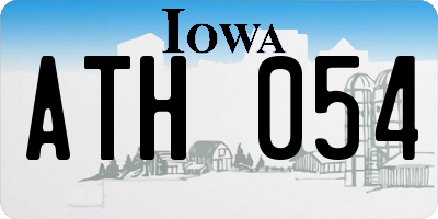 IA license plate ATH054
