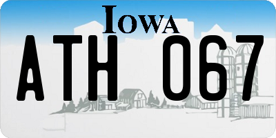 IA license plate ATH067