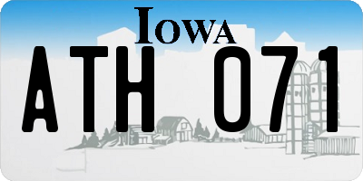 IA license plate ATH071
